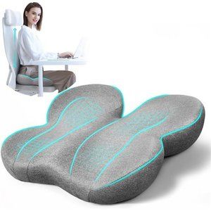 Seat Cushion for Office Chair, Non-Slip Chair Seat Cushions (Grey)